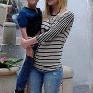 Quarter Sleeve Soft Lace Blue White Striped Top